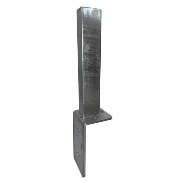 Paalvoet-hoek / L-vormige voetplaat voor paal 60x40 mm – 10x10 cm voetplaat, 30 cm hoogte