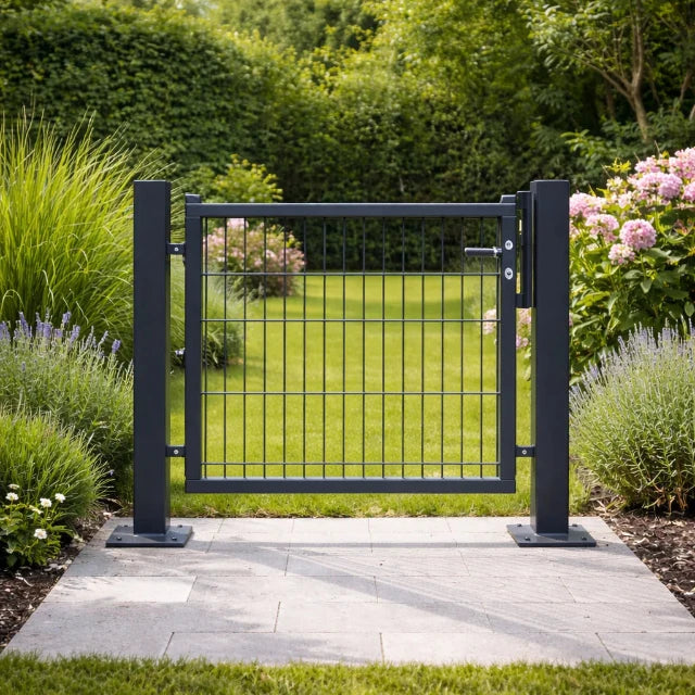 Klassieke tuinpoort, verkrijgbaar in verschillende hoogtes, 120 cm breed, in groen (RAL 6005) en antraciet (RAL 7016)