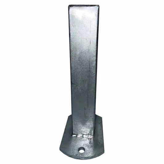Rechte paalvoet / rechte voetplaat 15x10 cm – paalhouder 29 cm hoog, 0,5 cm dik