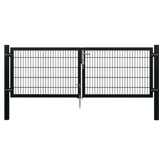 Dubbele tuinpoort 3 m  met dubbelstaafmatvulling 8/6/8 | Antraciet of groen | Stabiel & verzinkt
